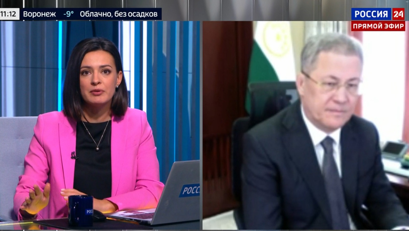 скриншот видео интервью телеканалу «Россия 24»
