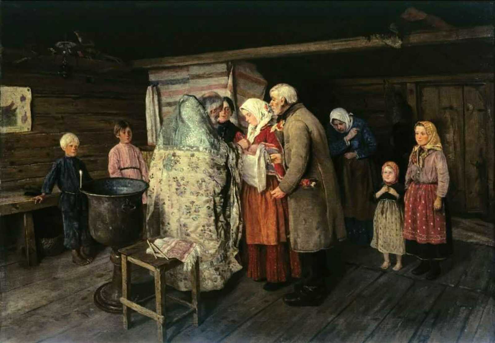 Коровин Пётр Иванович "Крестины" 1896 год.