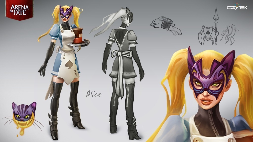 Эскиз игровой модели Алисы для компьютерной игры "Arena of Fate"