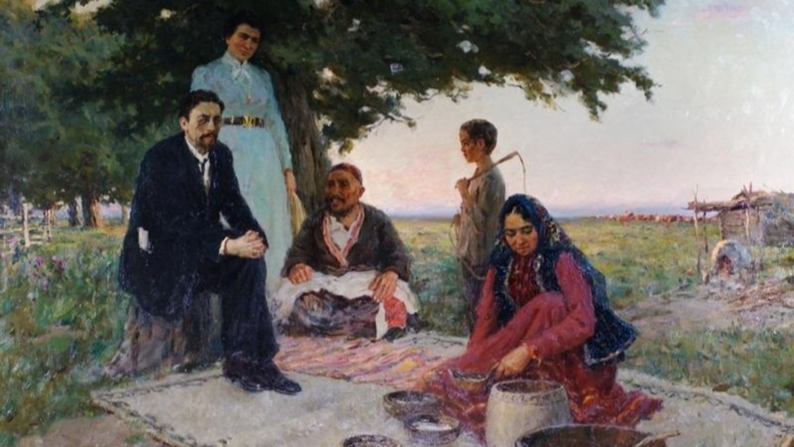 пресс-служба минкультуры РБ «Чехов в Башкирии», 1957, холст, масло.