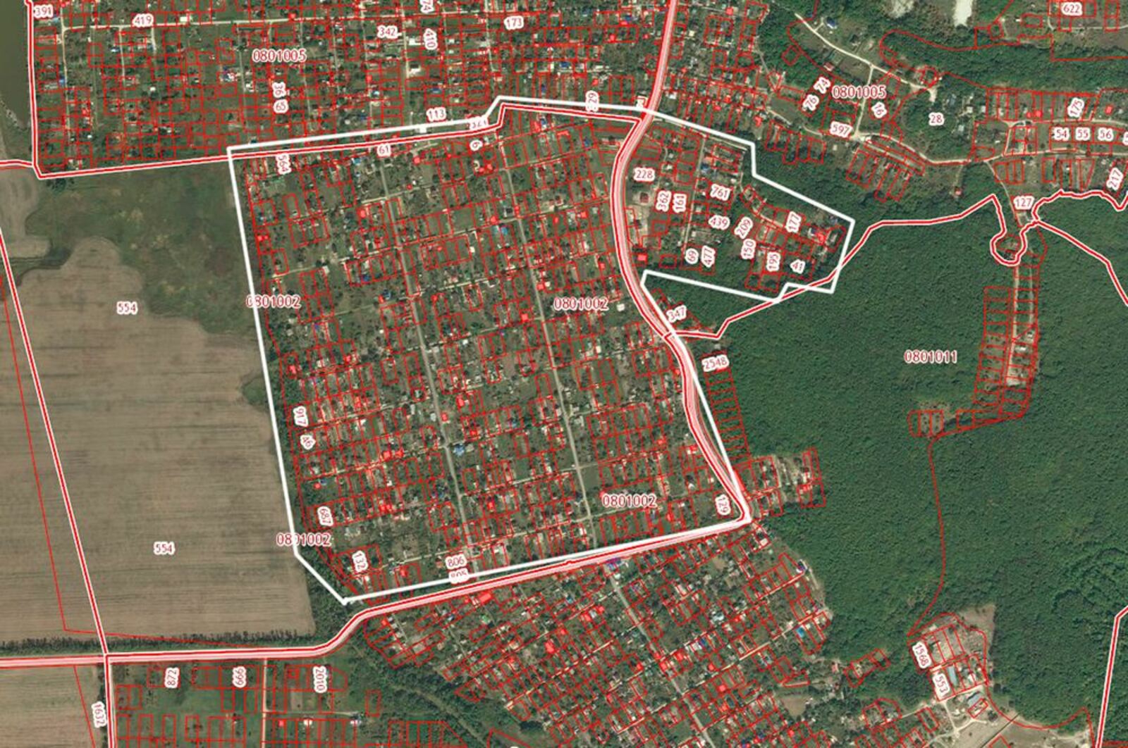 Спутниковая фотография земельного участка