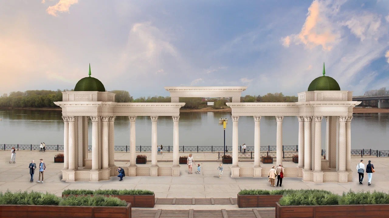 Визуализация строящейся колоннады