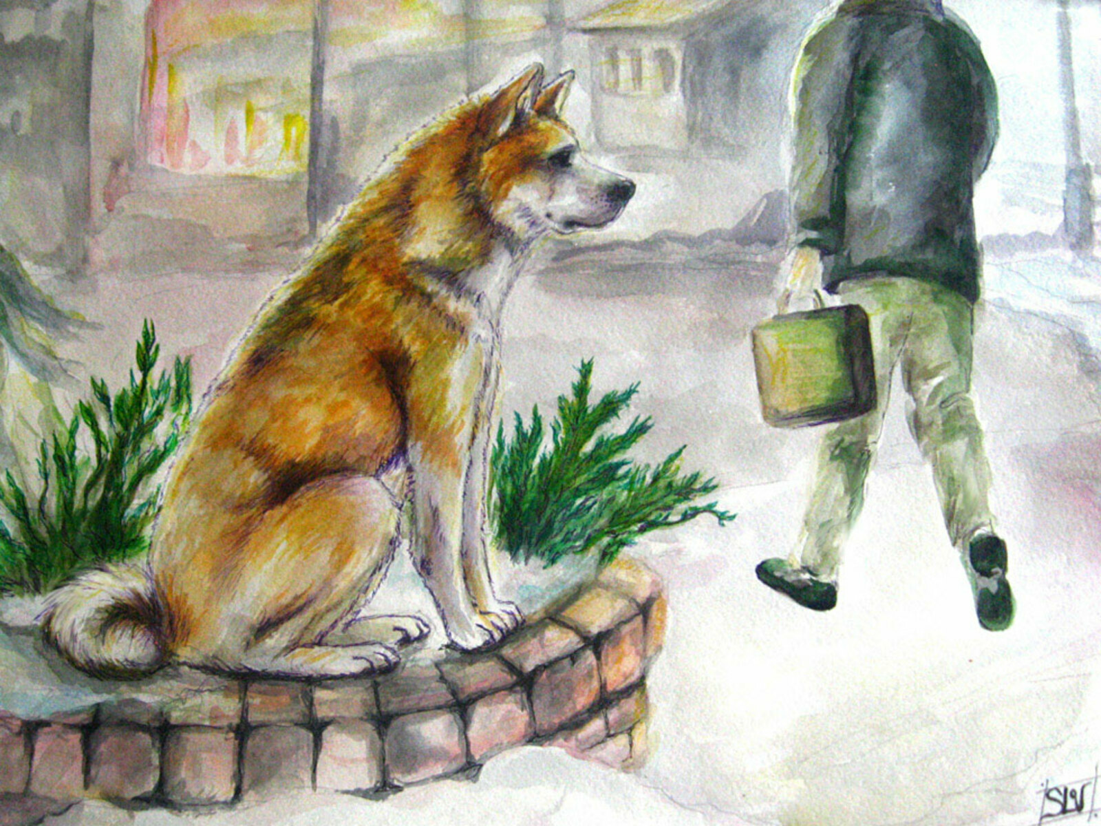 Бездомная собака рисунок
