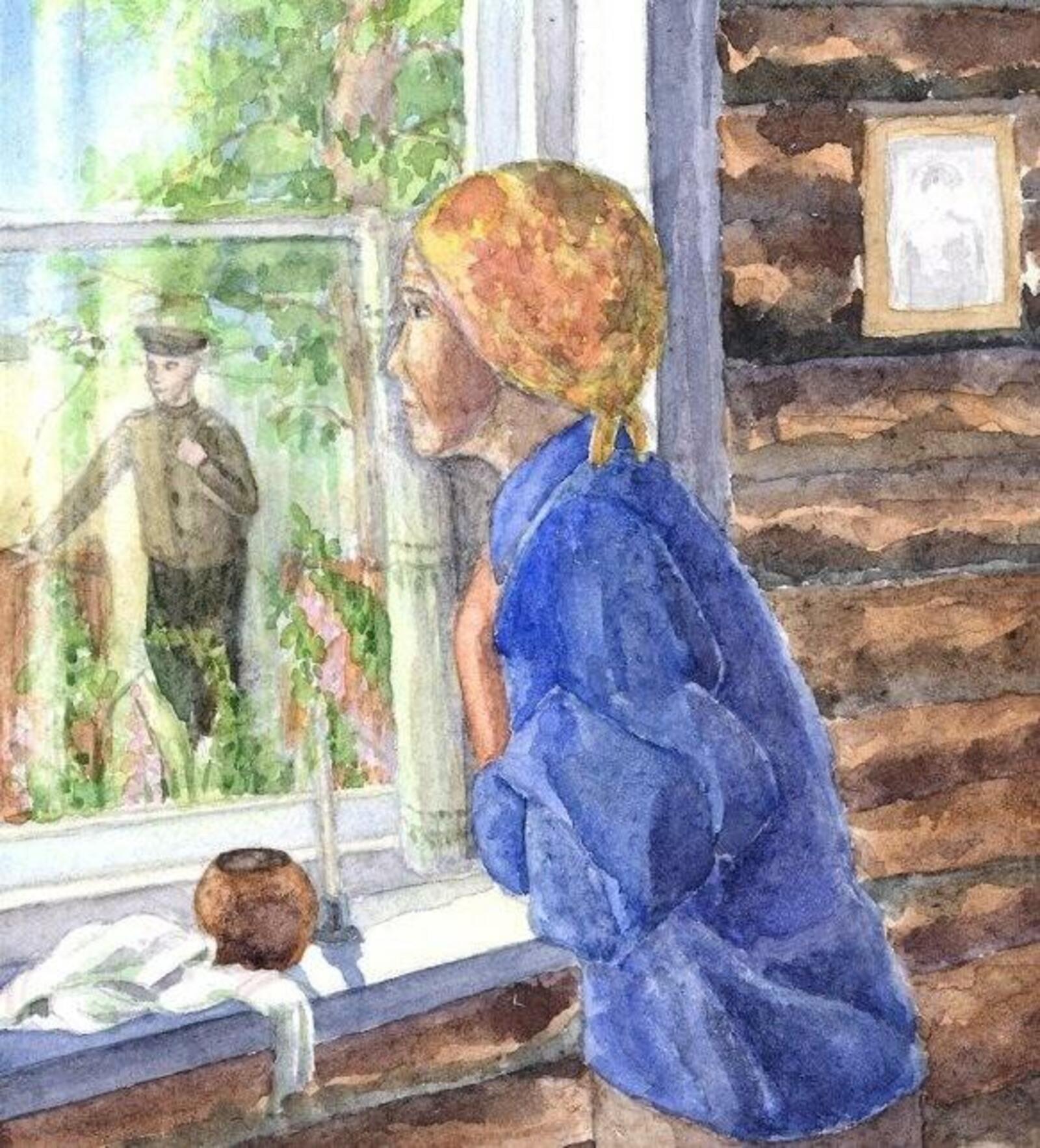 Мать и возвращаются домой. Дроздов хлеб войны картина. Дроздов хлеб войны. Ожидание у окна живопись. Картина окно.