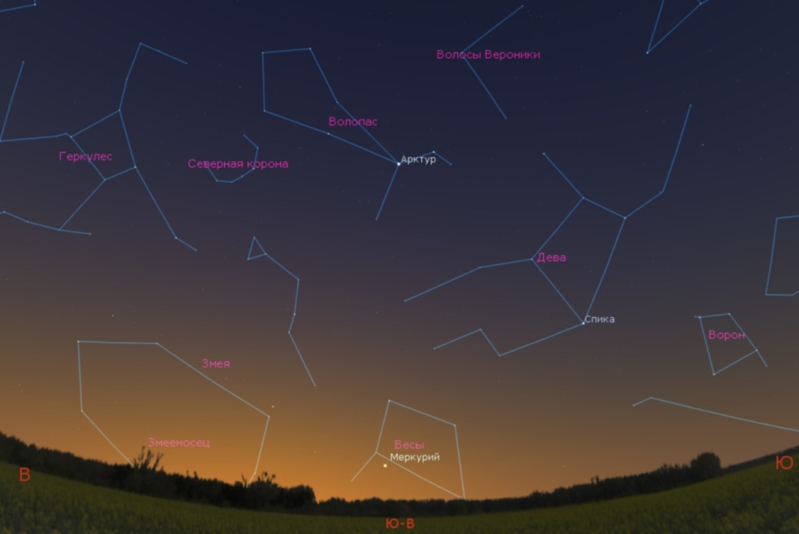 Уфимский городской планетарий сайт Меркурий на утреннем небе 8 декабря в 08:30