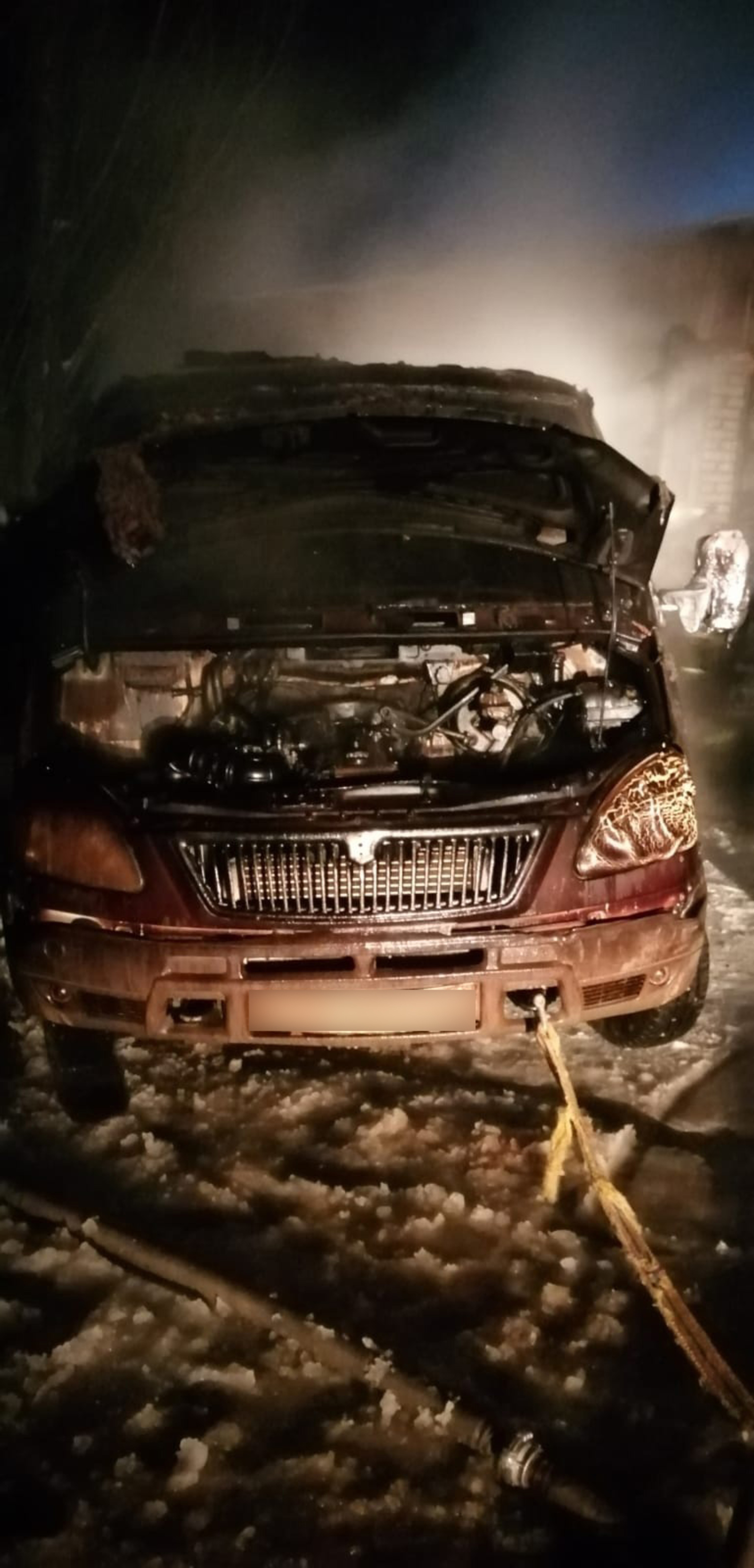 В Салаватском районе на пожаре сгорел автомобиль