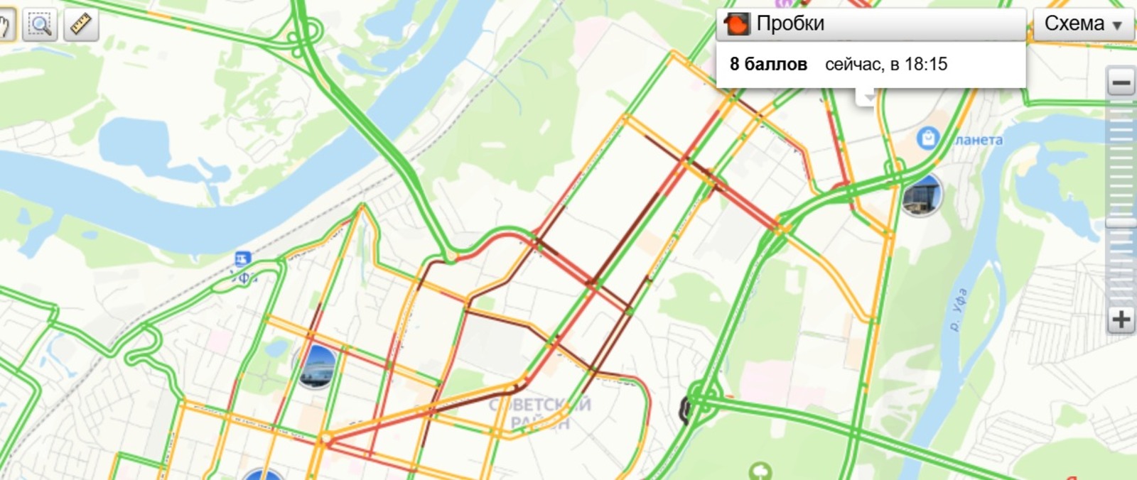 сервис Яндекс. Пробки