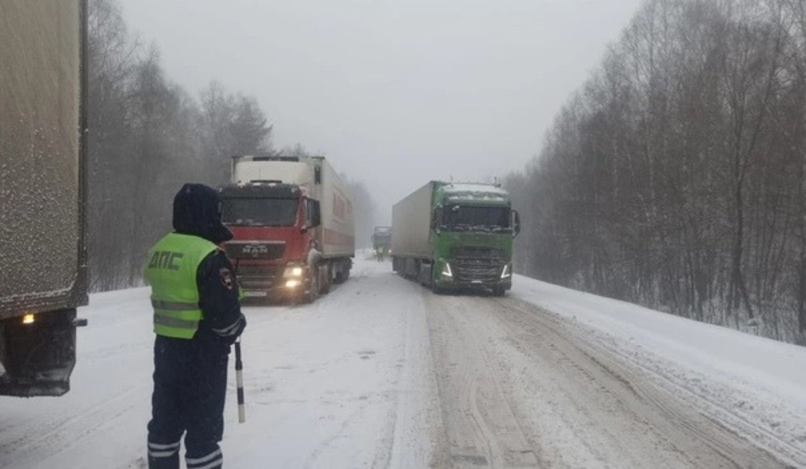 На границе с Башкирией из-за обильных снегопадов временно ограничено движение на федеральной трассе