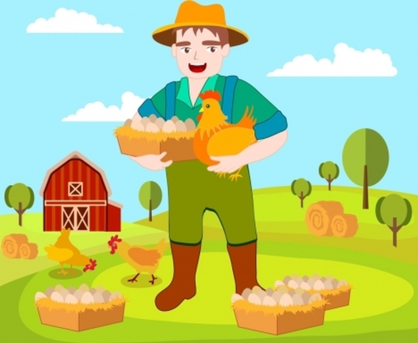 Картина для детей фермер