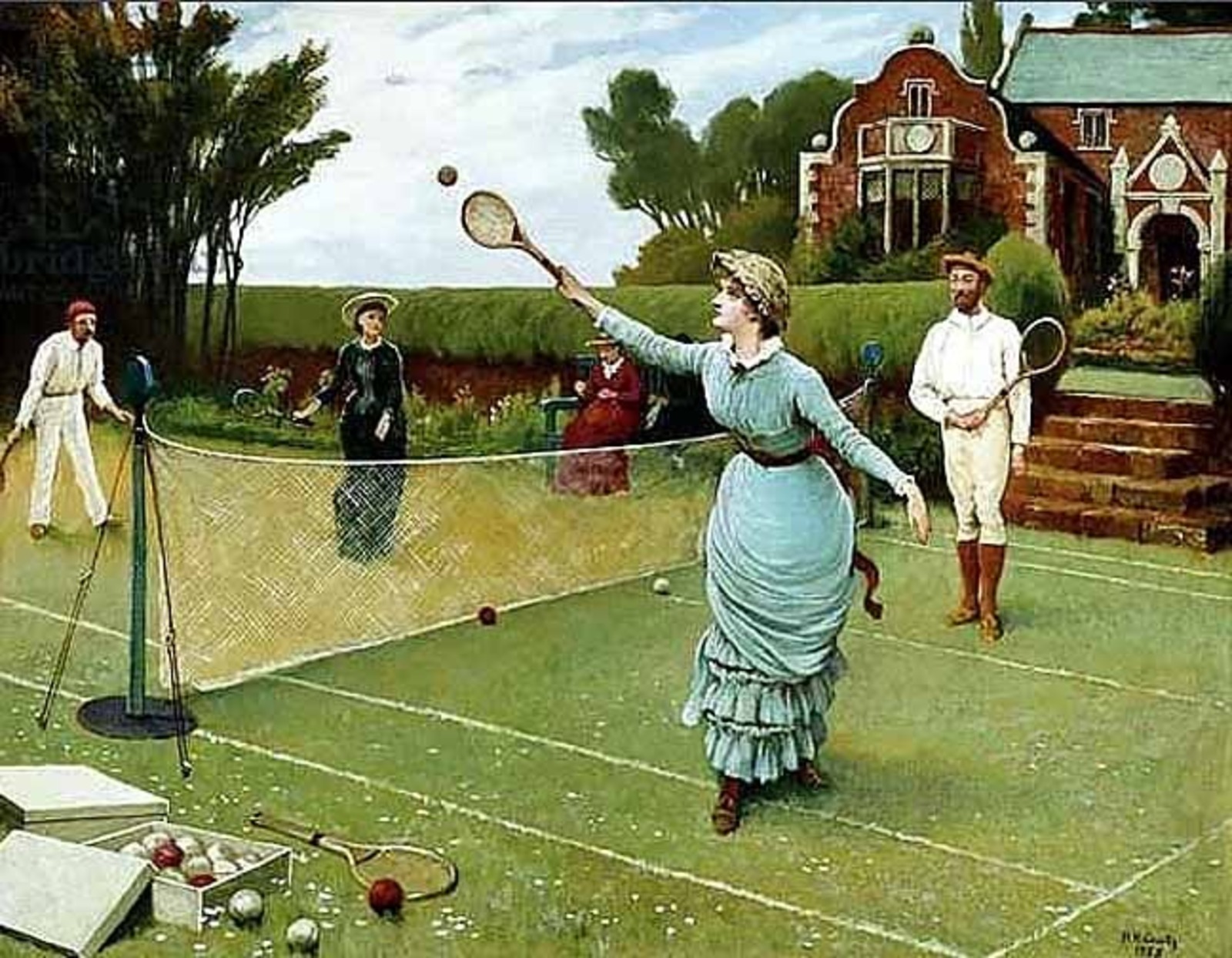 электронные СМИ Фоторепродукция картины неизвестного художника XIX века «Игра в теннис».
